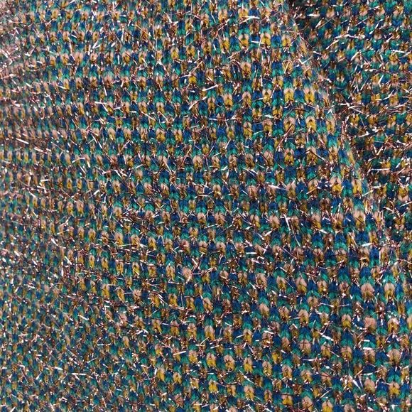 Leith Multicolor Metallic Tinsel Colorblock Knit Long Scarf Shawl Wrap NWT - Picture 9 of 11